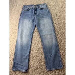 Zara Womens High Waisted Straight Leg Jeans Medium Wash Blue Size 12 EUR 44